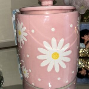 10 Strawberry street pink floral Ceramic Jar with Lid